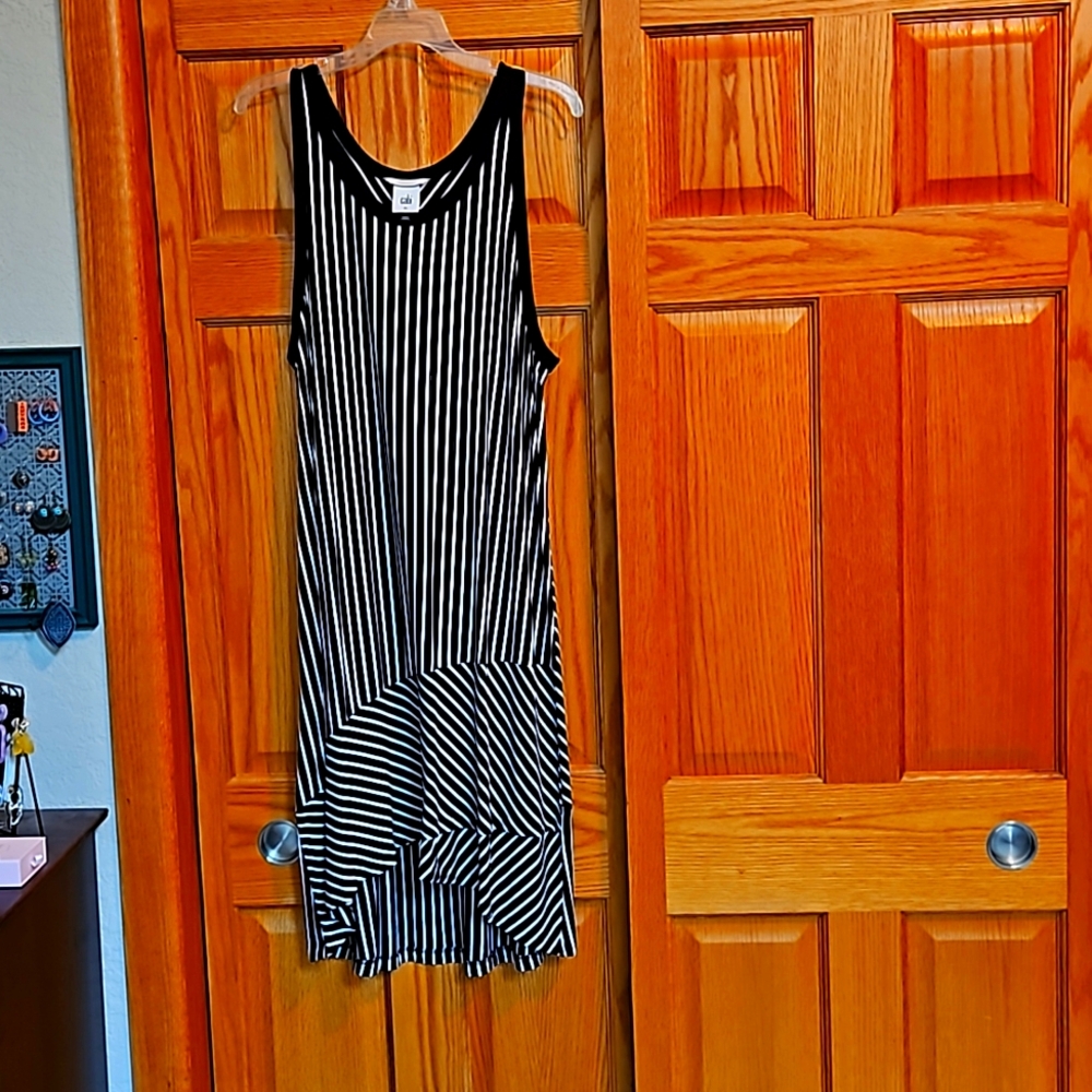 Cabi Asymmetrical Striped Dress